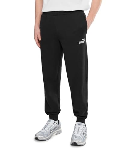 Image of PUMA Men's Essentials Fleece Sweatpants (Available in Big & Tall), Puma Black Closed Leg Ss25, Medium