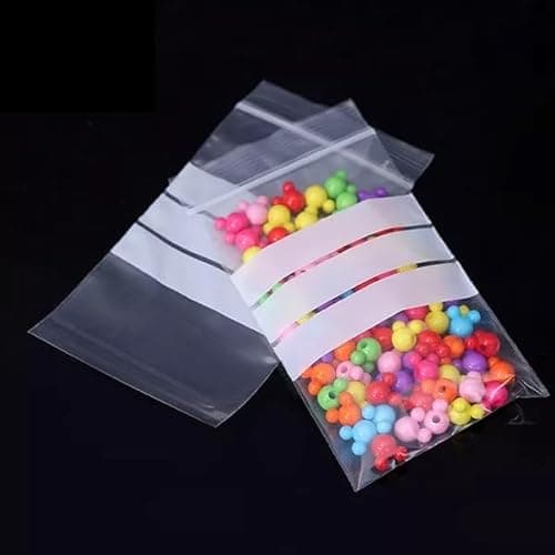Image of 100 Write of Panel Plain Grip Seal Bags - Big, Medium, Small Resealable Clear Plastic Bags - Mini, Little, Tiny Transparent Polythene Pouches - 3" x 3.25" (76mm x 83mm)