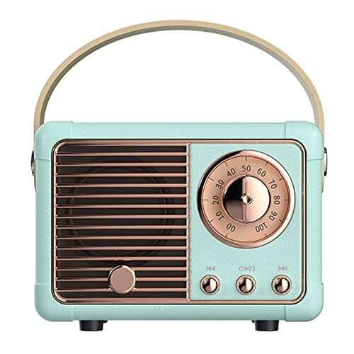 Image of Luckyu Retro Bluetooth Speaker, Vintage Speaker with Old Fashioned Classic Style,Loud Volume, Bluetooth 5.0 Wireless Connection, Support TF Card, U Disk and AUX Audio Input (Blue)