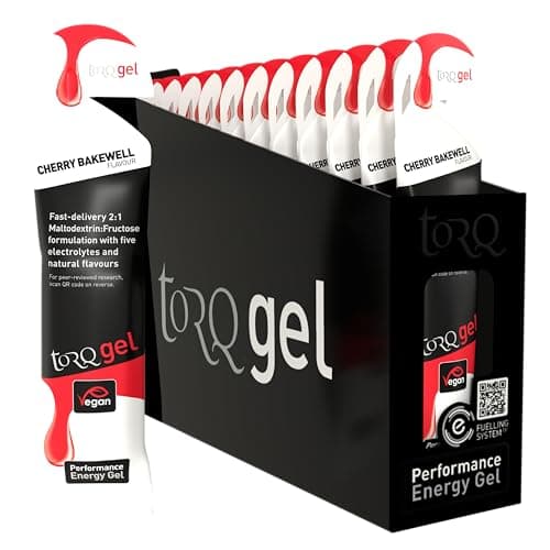 Image of TORQ Running Gels with Electrolytes - 2:1 Maltodextrin: Fructose for Endurance Sports & Optimal Performance | Energy Gels for Running, Cycling & Marathons - 30g Carbs Per Gel | Cherry Bakewell 15