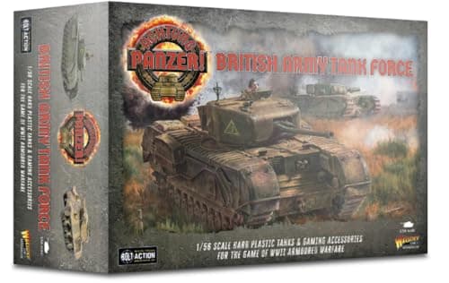 Image of Warlord Games British Tank Force - 1:56 / 28mm Plastic Scale Model Tanks For Achtung Panzer Highly Detailed World War 2 Miniatures for Table-top Wargaming