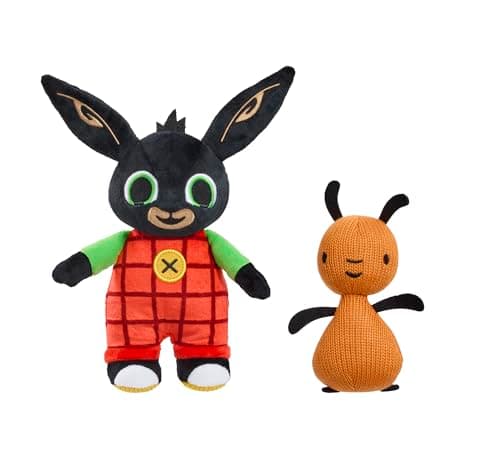 Image of Rainbow Designs Bing & Flop Twin Pack Soft Toys - 2 Super Soft Plush Toys for Toddlers, Baby Stuffed Animals Set for Playtime & Naptime