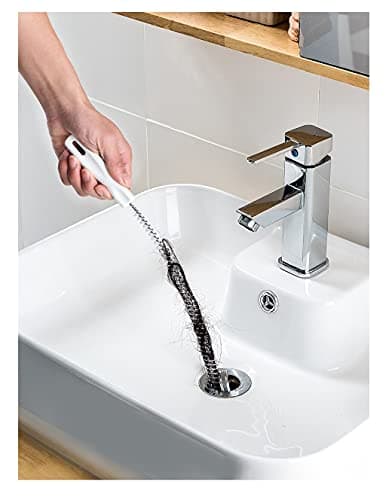 Image of 2-Piece Flexible Drain Brush Sink Unblocker Elastic Hose Pipe Straw Cleaning Brush with Handle Kitchen Drain Unblocker Wire Cleaner Bathroom Toilet Pipe Dredging Cleaning Hair Catcher Rod