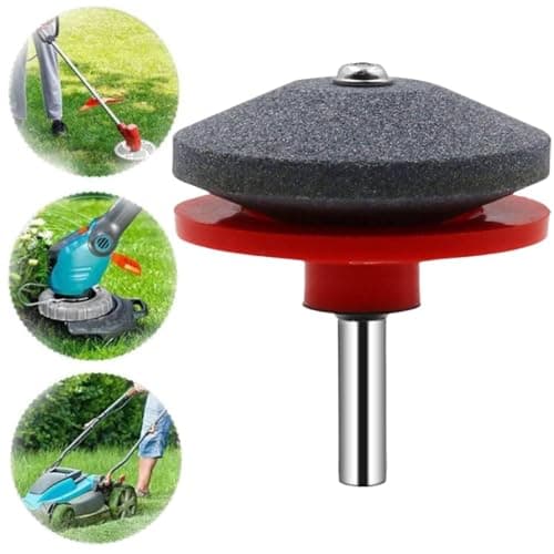 Image of Lawn Mower Blade Sharpener, Sharpening Tool, Garden Tool Sharpener for Multiple Shear Blades, Lawn Mower Blade Sharpener with Lawn Mower Edge Attachment Device (Red -1pcs)