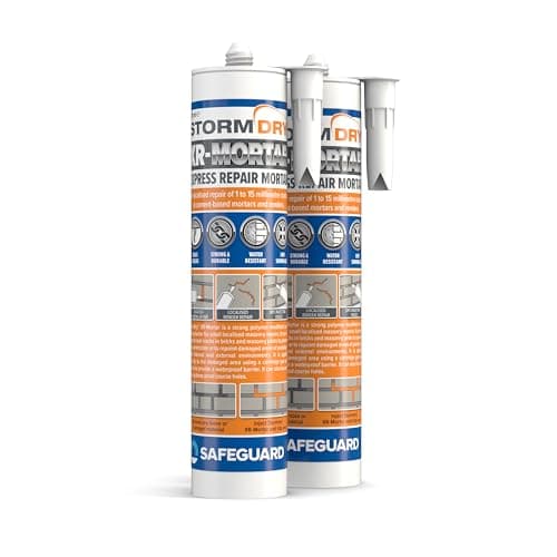 Image of Stormdry Waterproof Express Repair Mortar - Pack of 2 - Ready to Use Cement Mix 310ml Tube, Grey Sand
