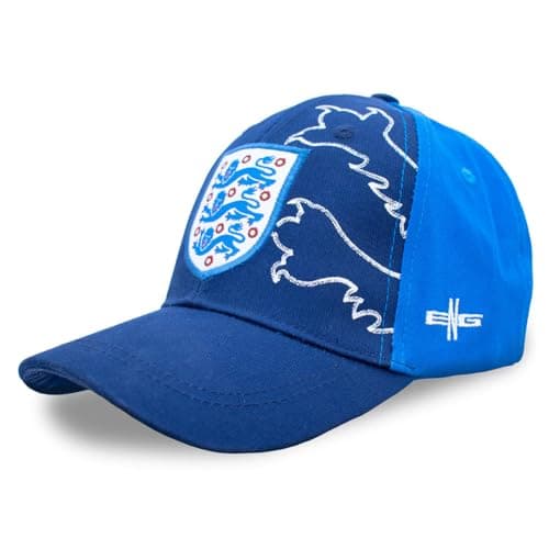 Image of Hy-Pro Officially Licensed England Kids Baseball Cap - Quality Material with Adjustable Strap, Comfortable Sports Fan Accessories - Stylish Blue Football Hat for Boys and Girls, 58cm