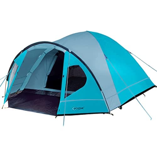 Image of Portal 2-4 Man Tent with Porch, Camping Tent for 3 to 4 Persons with Sewn-in Groundsheet, 4000mm Waterproof, Dome Tent for Festival Outdoor Garden Picnic Hiking