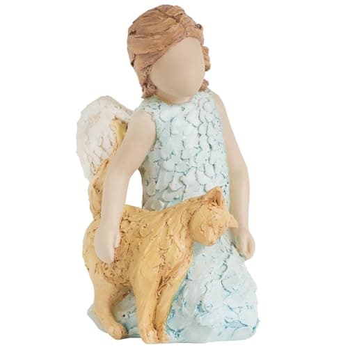Image of More Than Words 9634 Much Loved Friend Angel and Cat Memorial Figurine