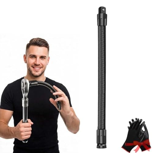 Image of 1/2 Flexible Shaft Extension Extender Torque Socket Ratchet Spanners Electric Wrench Connecting Rod, 360° Flex Reach Extensions Bar for Outlets, Portable Hand Drive Tool for Tight Spaces (250mm)