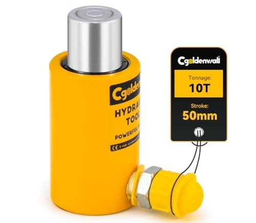 Image of CGOLDENWALL Hydraulic Cylinder Ram 10T, Stroke 50mm, Body Height 104mm, Effective Area 15.89cm², for Bridges/Building/Machinery Industries (RSC-10T)