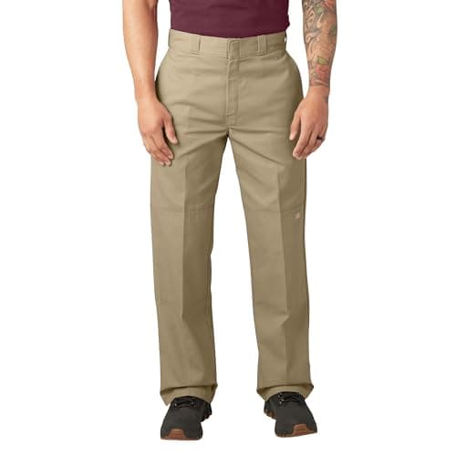 Image of Dickies Men's Loose Fit Double Knee Work Pants, Khaki, 32W x 32L