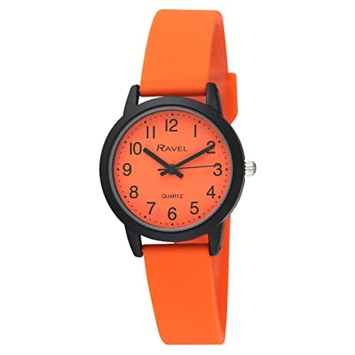 Image of Ravel - Summer in Black Silicone Watch (30mm case) - Analogue Quartz - R1813.8 - Vibrant Orange
