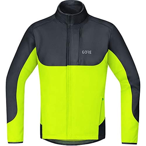 Image of GOREWEAR C5 WINDSTOPPER Thermo Trail Jacket Mens, Black / Neon Yellow, XL
