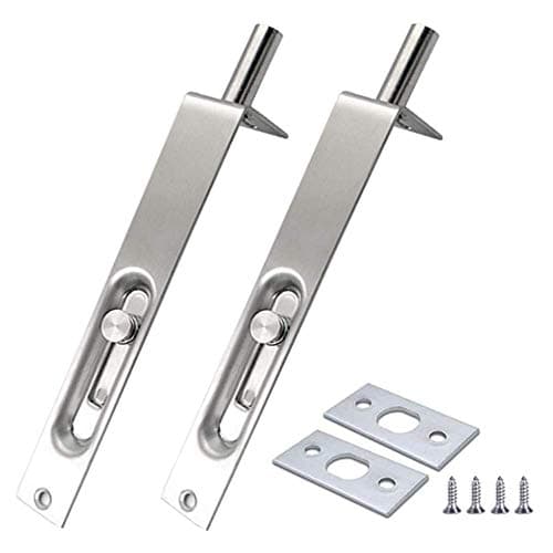 Image of 2 Pack 4 Inch Door Bolt Flush Stainless Steel Security French Door Lock Concealed Slide Bolt Latch with Installation Screws for Bathroom Internal Doors