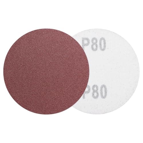 Image of sourcing map 5 Pcs 75mm 3 Inch Sanding Discs, 80 Grit Hook and Loop Sandpaper, No-Hole Aluminum Oxide Orbital Sander Sandpaper for Woodworking Automotive Metal Polishing, Red