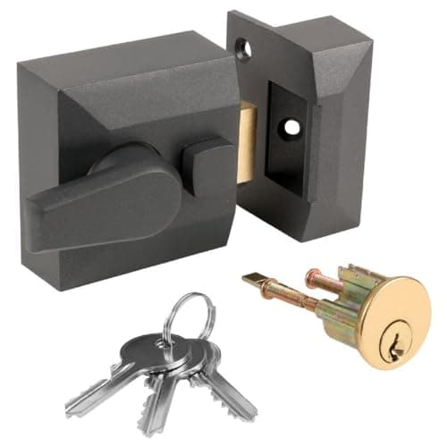 Image of Double Locking Night Latch Narrow, Deadlock Yale Type Cylinder (1206GV)