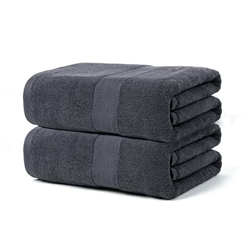 Image of Ultra Jumbo Bath Sheet Towels: 2 Packs 35X70 Cotton Luxury Extra Large Bath Towel Set Highly Absorbent Soft Quick Dry Oversized Shower Towels for Adults Hotel Machine Washable (Grey)