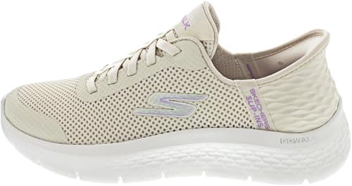 Image of Skechers Women's Go Walk Flex Grand Entry Slip-On Sneakers, Off White Textile/Trim, 4 UK