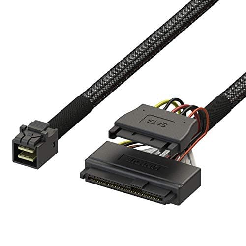 Image of LINKUP - Internal 16G U.2 Cable (85Ω 85ohm PCIe Gen 4 Mini SAS HD to U.2/SFF-8643 to SFF-8639 Cable) with SATA Power - 1.2 meters/4 feet