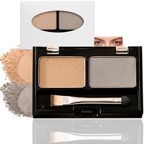 Image of Eyebrow Powder Sculpting Kit with Spoolie Brush - Professional Brow Shaping Kit for Defined Natural Brows, Long Lasting Smudge Proof Finish for Everyday Makeup and Precision Styling (Soft Brown Duo)