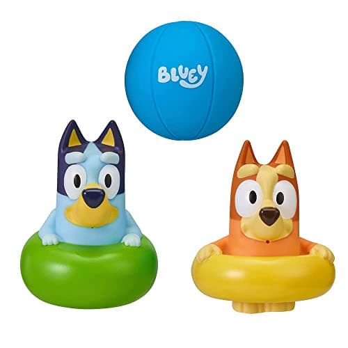 Image of Bluey Official Bath Squirters Toy, Bingo and Ball, Multicolor, 3 Pack