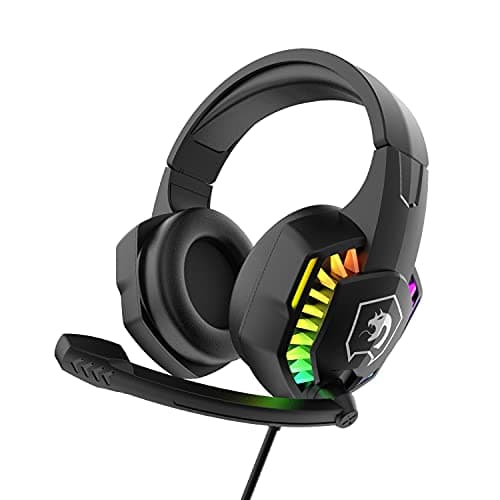 Image of RGB Gaming Headset, 5.1 Channel Stereo Surround Sound, 3.5mm Wired LED Over-Ear Comfort Headphone with Noise Cancelling Mic & In-line Volume Control for PC Xbox One PS4 Laptop Mac Smart Phone(Black)