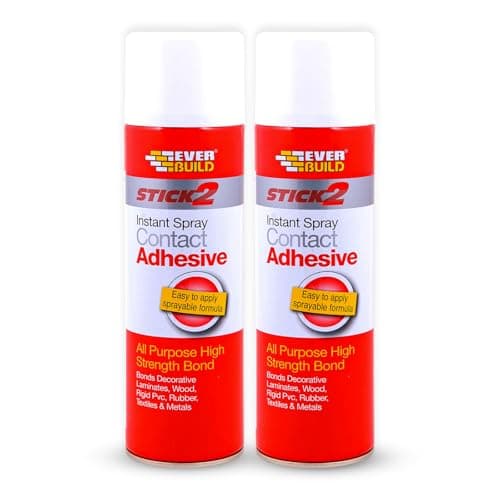 Image of 2x Stick2 All-Purpose High Bond Strength Contact Spray Adhesive 500ml – Strong Bond for Wood, Metal, Plastic, Leather & More