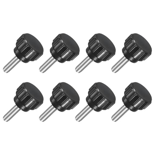 Image of sourcing map 8Pcs M4 x 12mm Knurled Clamping Knob, 304 Stainless Steel Thumb Screw Clamping Knob Round Hand Threaded Hand Bolt Stud Knob 14mm Dia for Machinery