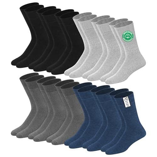 Image of SOXCO Men's Crew Socks 9-11 Multicolour, Pack of 12 Pairs