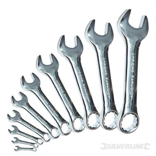 Image of Stubby Spanner Set 10pce 10-19mm(SILVERLINE 630063)