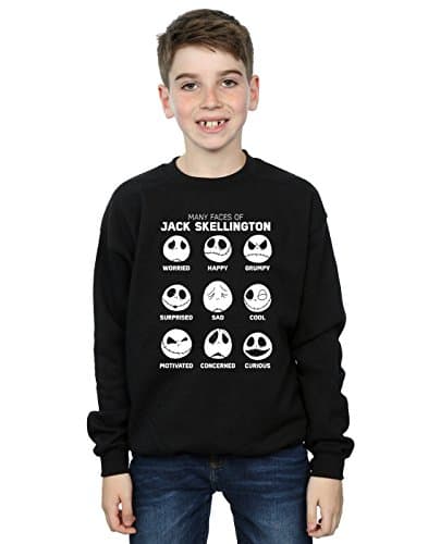 Image of Disney Boys Nightmare Before Christmas Jack Skellington Face Sweatshirt 9-11 Years Black