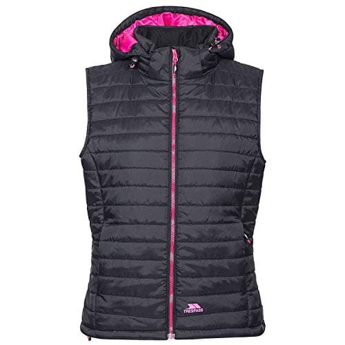 Image of Trespass Womens Gilet Aretha - Lightly Padded with Bubble Stitching, 2 Low Profile Zip Pockets, Hem Adjusters, Inner Storm Flap, Contrast Lining and Front Zip, Detachable Hood with Stud Fastenings