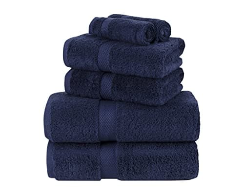 Image of La Maison 100% Egyptian Cotton 600GSM Superior Towel Bale Set Hand Towel Bath Towel 6 Piece Super Soft Everyday Use (Navy Blue)