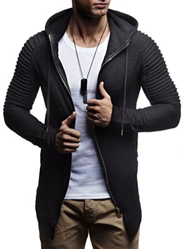 Image of Leif Nelson Men Sweat Jacket Hoodie LN-8149 Black Medium