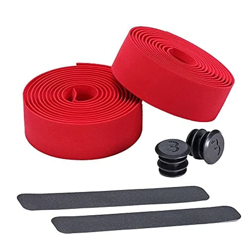 Image of BBB Cycling Bike Handlebar Tape Road Bike Foam Grip Bike Tape Includes Handlebar Plugs RaceRibbon BHT-01,Red