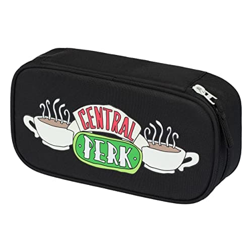 Image of Baagl Friends Central Perk Pencil Case - School Stationery Case with 12 Pen Holders, Inner Zip Pocket & Transparent Timetable Compartment - Durable Polyester, 1.38L - Unisex