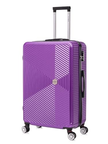Image of FLYMAX 29" Large Suitcases on 4 Wheels Lightweight Hard Shell Luggage Durable Check in Hold Luggage Built-in 3 Digit Combination Purple 106L