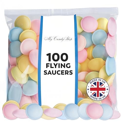 Image of MyCandyShop Flying Saucer Sweets 140g - 100 x Flying Saucers - Retro Sweets In Bulk Cheap