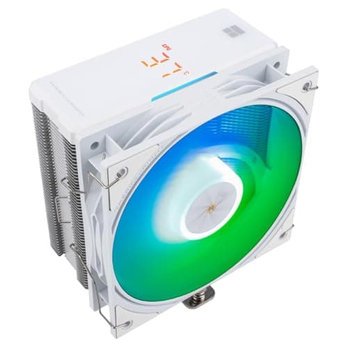 Image of Thermalright Assassin X 120R Digital ARGB White CPU Cooler, Digital Screen Top Cover, TL-P12W-S PWM Quiet Fan CPU Air Cooler, Computer Heatsink Cooling, Support AM4/AM5,Intel LGA1851/1700/115X/1200