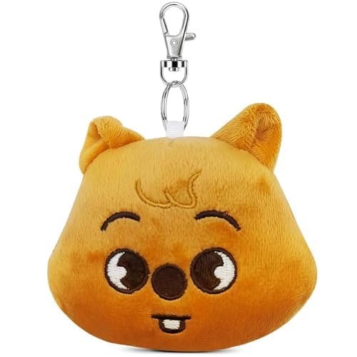 Image of AstraFable Cute Plush Keychain, 10cm Soft Stuffed Animal Keyring, Mini Plush Bag Charm Pendant, Gift for Friends (Brown Bear)