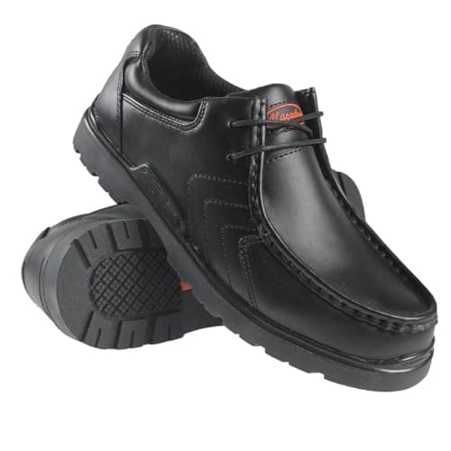 Image of Mens Macadam Smart Casual Leather Lace Up Shoes Classic Wallabee Shoe Black Comfort Work Office (Black (MA005), UK Footwear Size System, Adult, Men, Numeric, Medium, 9)