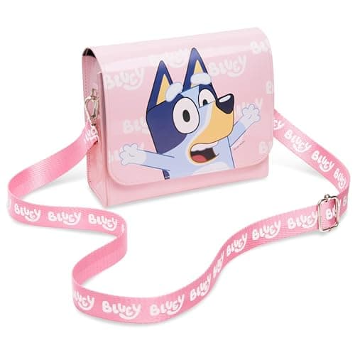 Image of Bluey Girls Handbag Cute Crossbody Shoulder Bag for Kids Adjustable Strap Shopping Purse Travel Fashion, Girls Gifts (2D Bluey, 18x16x7cm)