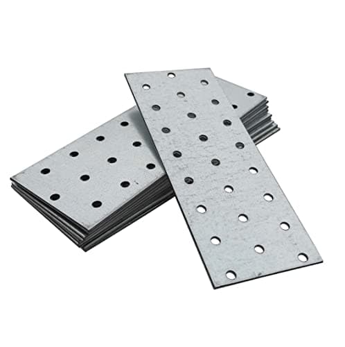 Image of OMIDEAS 10 x Flat Joining Plates (160 x 60 x 2) Connecting Perforated Metal Brace Bracket Timber Wood Fixing Galvanised Steel Repair Connector