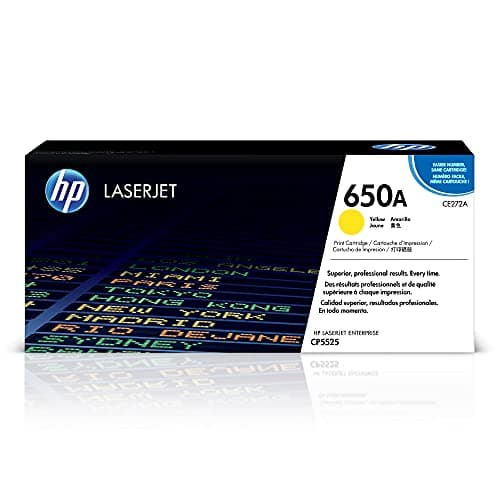 Image of HP CE272A 650A Original LaserJet Toner Cartridge, Yellow, Single Pack