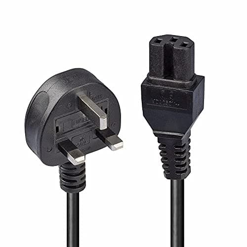 Image of Lindy 2m UK Mains 3 Pin Plug to IEC C15 Power Cable Hot Conditioned Kettle Lead, Black