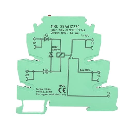 Image of Ejoyous MRC-25A61Z230 PLC Electromagnetic Interface Relay Module Input 230VAC/220VDC 1NO 1 NC Ultra Thin DIN Rail Relay