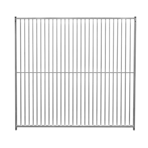 Image of Dog Run Panels Galvanised Steel Kennel Heavy Duty Walk In Animal Enclosure Pen Fence Playpen Outdoor Support Bar 5cm Bar Spacing 1.84m x 2m Modular FREE Ground Fixing Brackets & Fixing Kit