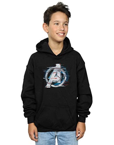Image of Marvel Boys Avengers Endgame Team Tech Logo Hoodie Black 5-6 Years