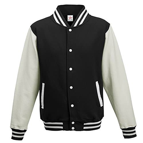 Image of Star and Stripes Varsity Jacket Jet Black with White Sleeve XX-Large Plus 1 T Shirt