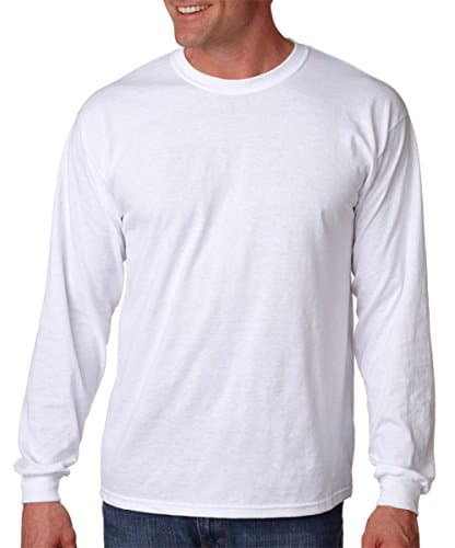 Image of GILDAN Mens Hammer Heavyweight Long Sleeve T-Shirt (2XL) (White)